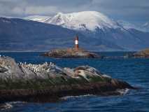 Lighthouse End of the world in the Beagle Channel, Ushuaia, Pata